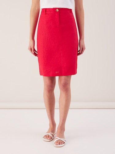 Linen A-Line Mod Skirt                                                                                                          