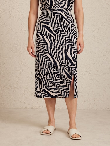 Jersey Wrap Midi Skirt                                                                                                          