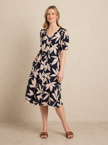 Simone Button Through Dress                                                                                                     