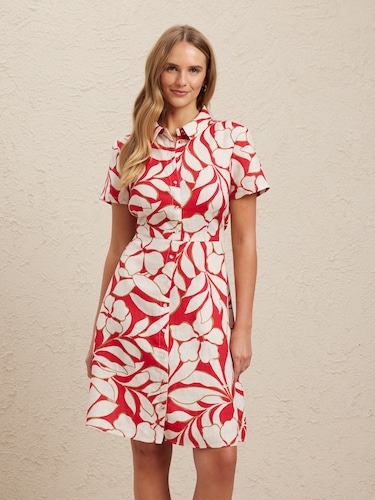 Short Sleeve Frankie Linen Dress                                                                                                