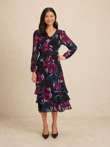 Talia Tiered Midi Dress                                                                                                         