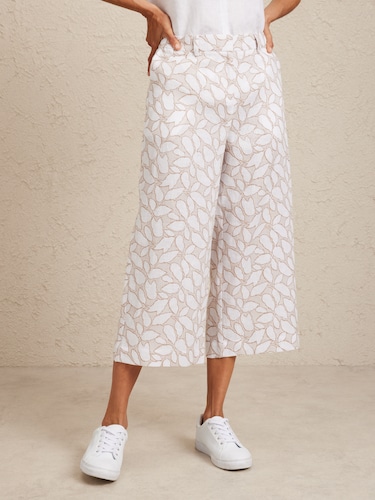 Print Linen Culotte                                                                                                             