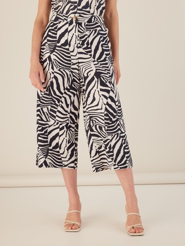 Print Lindsay Linen Culotte                                                                                                     