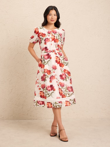 Monica Lace Trim Dress                                                                                                          