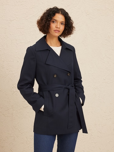 Short Double Breasted Trench                                                                                                    