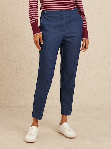 Tab Waist Denim Pant                                                                                                            
