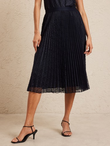 Geo Lace Pleat Skirt                                                                                                            