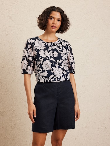 Knee Length Linen Short                                                                                                         