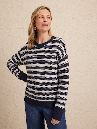 Cherry Crew Stripe Jumper                                                                                                       
