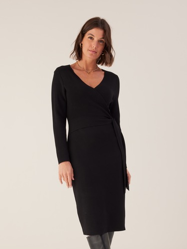 Wrap Knitted Midi Dress                                                                                                         