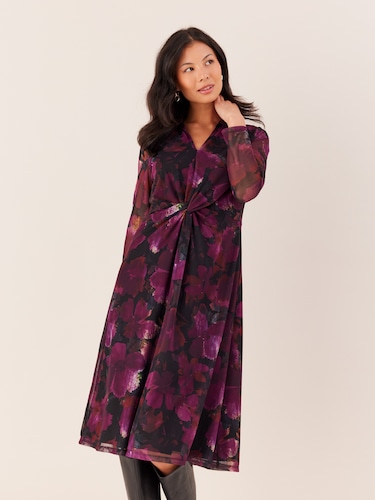 Nat Twist Front Mesh Dress                                                                                                      