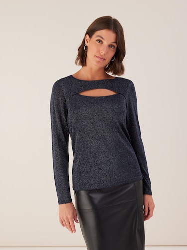 Sasha Lurex Cut Out Jumper                                                                                                      