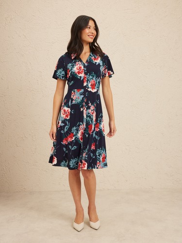 Karina Collar Tie Front Dress                                                                                                   