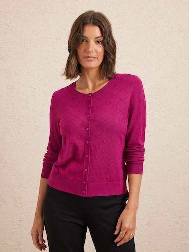 Maya Diamond Stitch Cardigan                                                                                                    