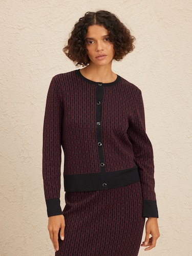 Julia Geo Jacquard Cardi                                                                                                        