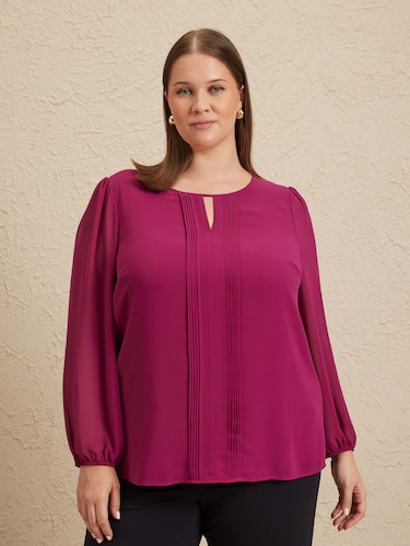Curve Cyra Pintuck Blouse                                                                                                       