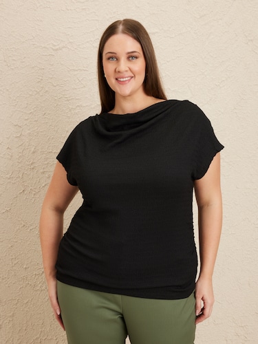 Curve Sophie Ripple Jersey Top                                                                                                  