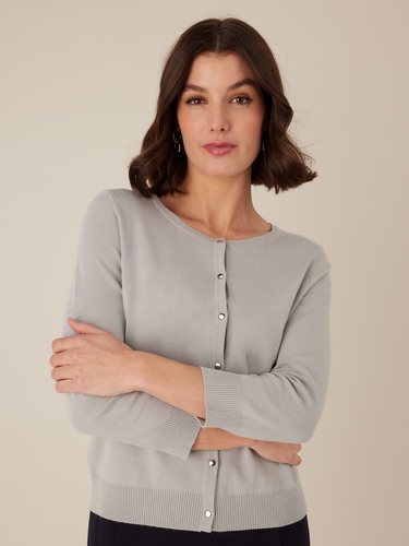 3/4 Round Neck Cardi                                                                                                            