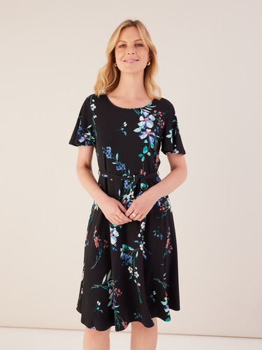 Round Neck Jersey Dress                                                                                                         