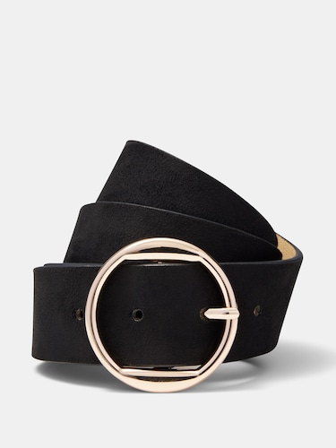 Blake Round Buckle Suede Belt                                                                                                   