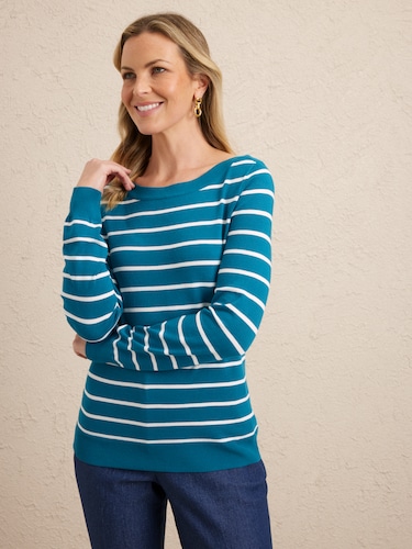 Britt Boat Neck Knit Jumper                                                                                                     
