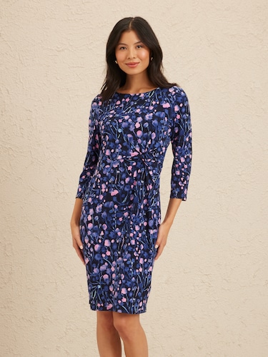 3/4 Carly Twist Jersey Dress                                                                                                    