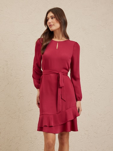 Jess Keyhole Ruffle Skirt Dress                                                                                                 