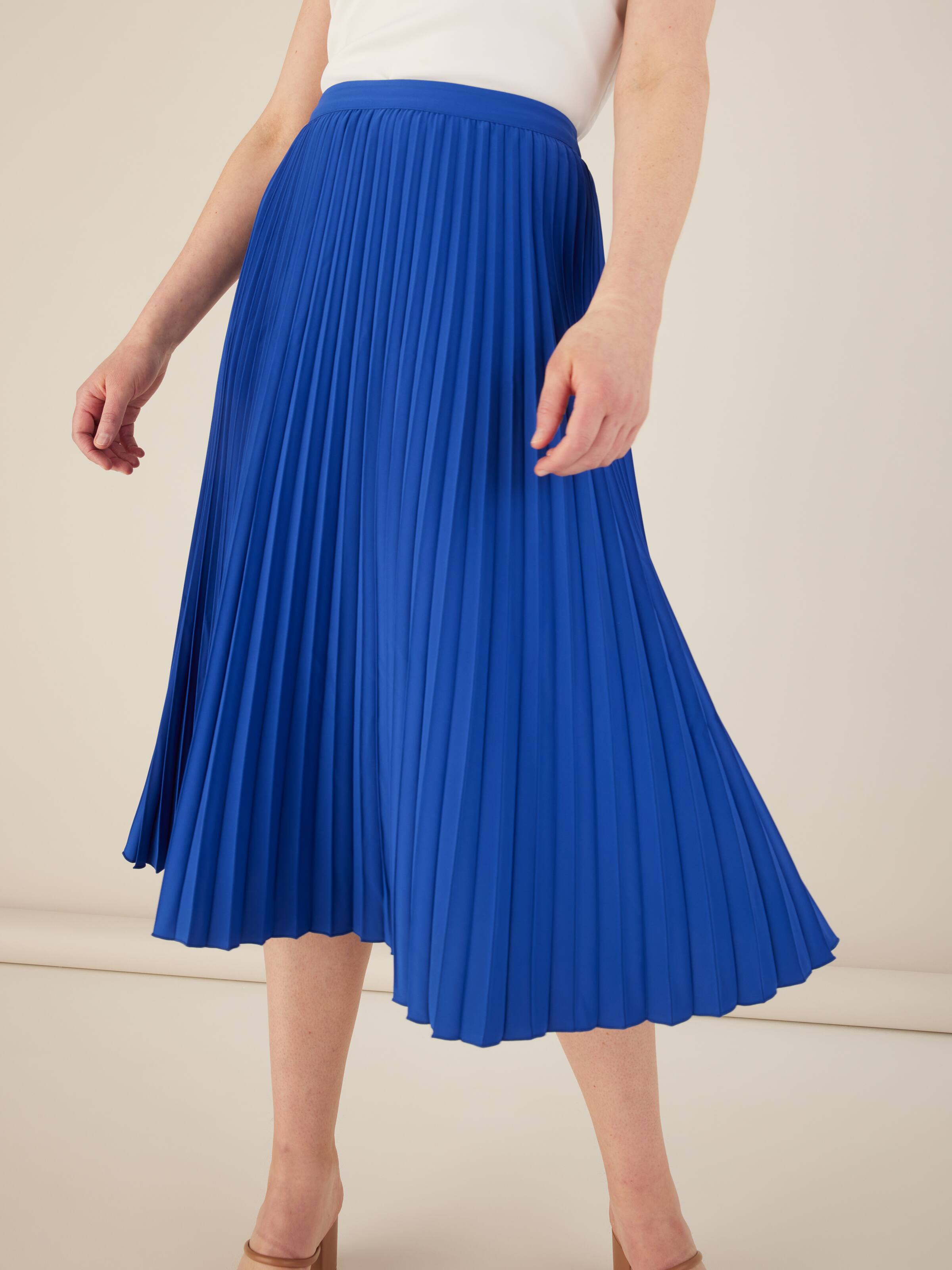 Pleat Midi Skirt Ocean Blue - JacquiE Online