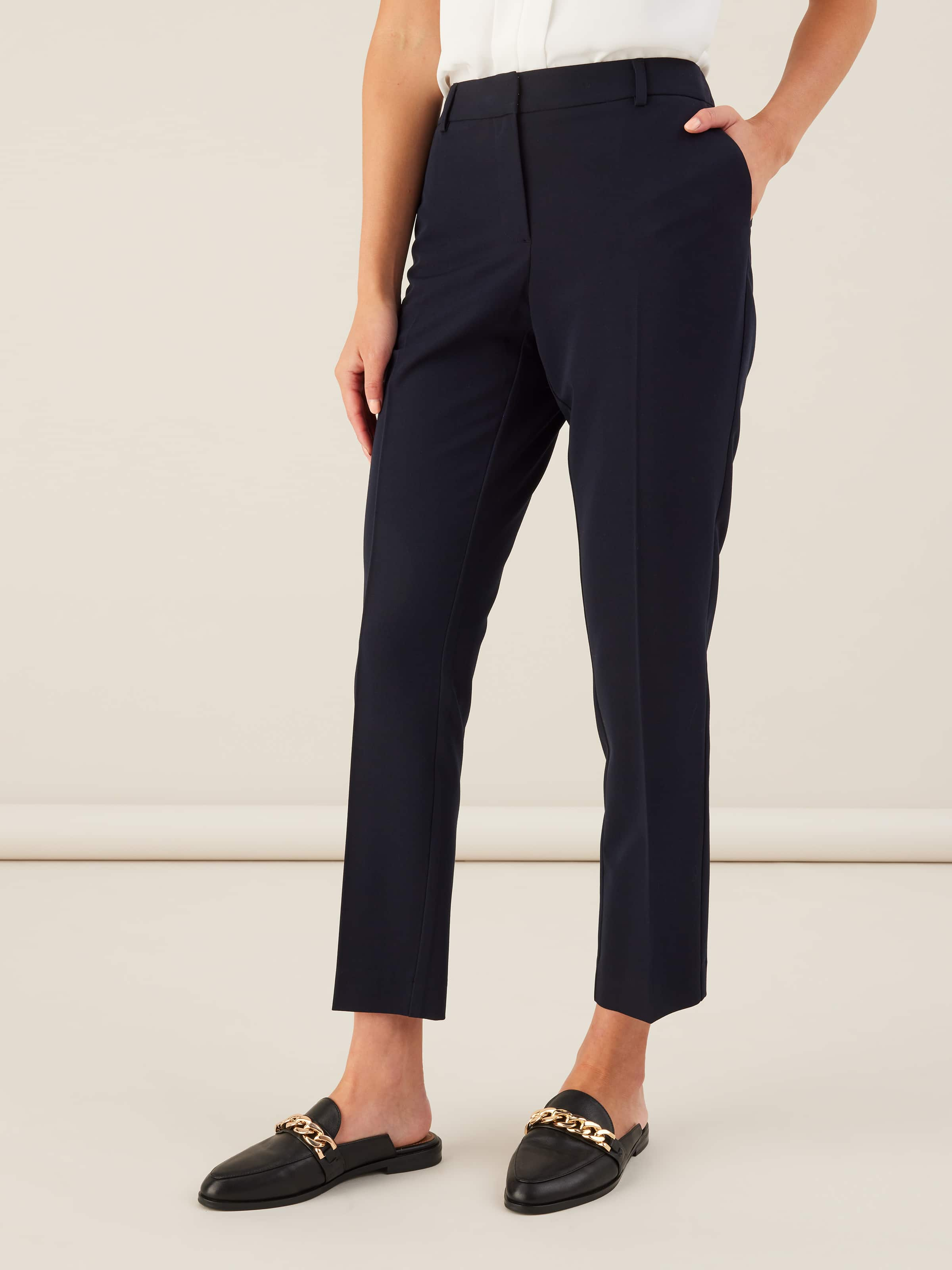 Slim Ankle Suit Pant Navy - JacquiE Online