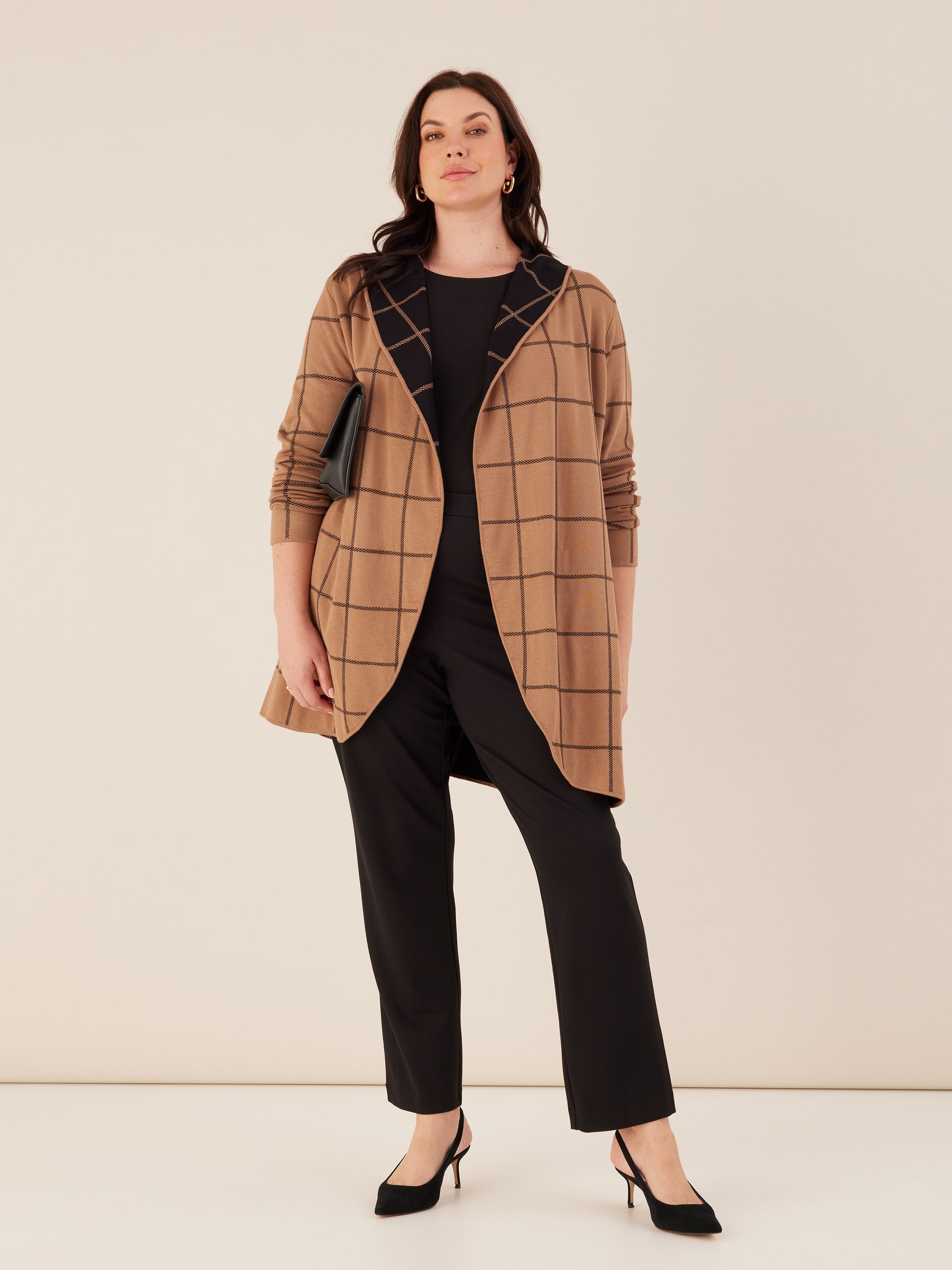 New look grid check coat best sale